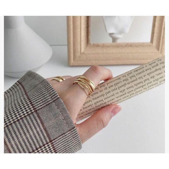 14K Vermeil sterling wrap around size 8 ring - Picture 6 of 10